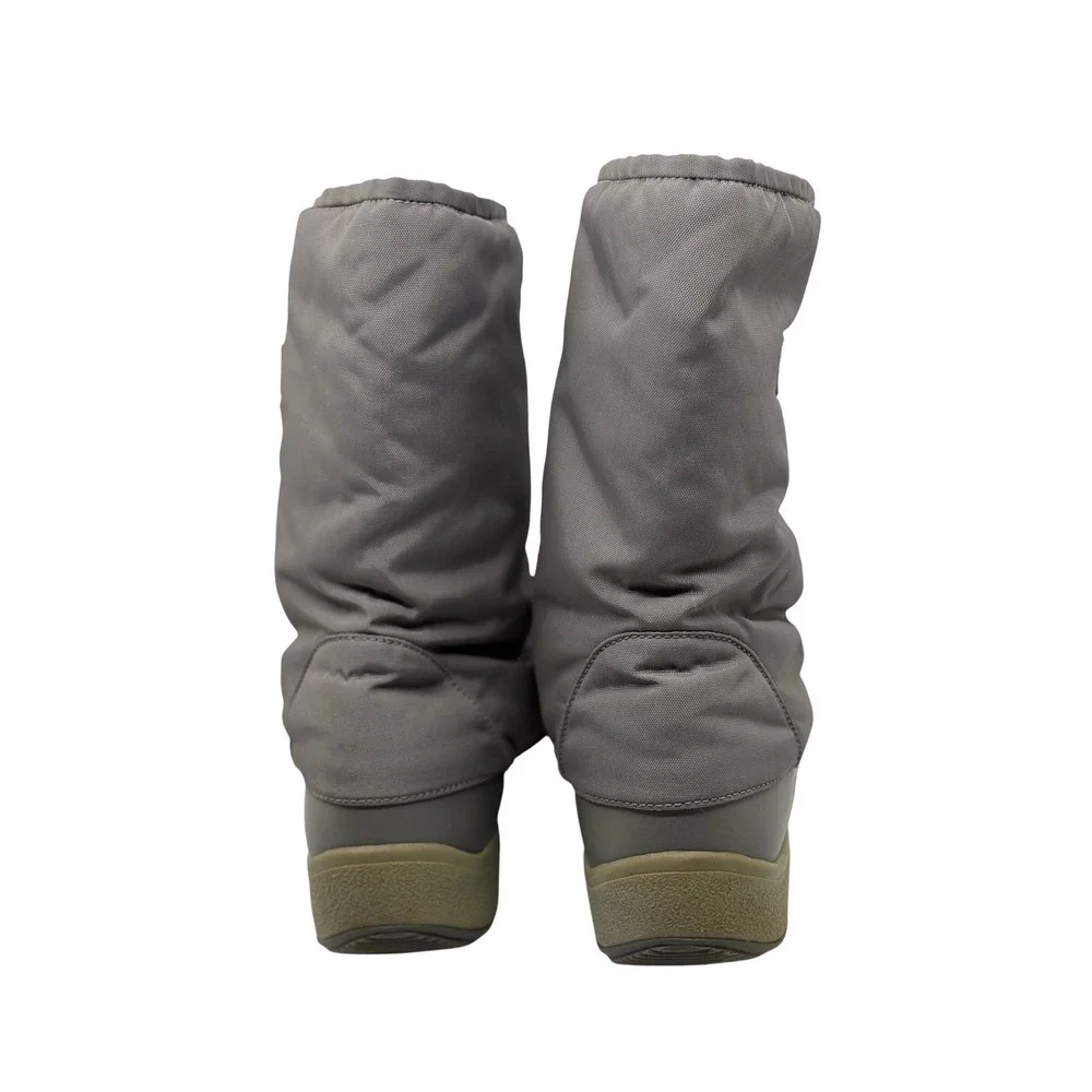 Tecnica‎ Vintage Moon Boots Gray Nylon Front Zip Winter Snow Boots Size EU 45